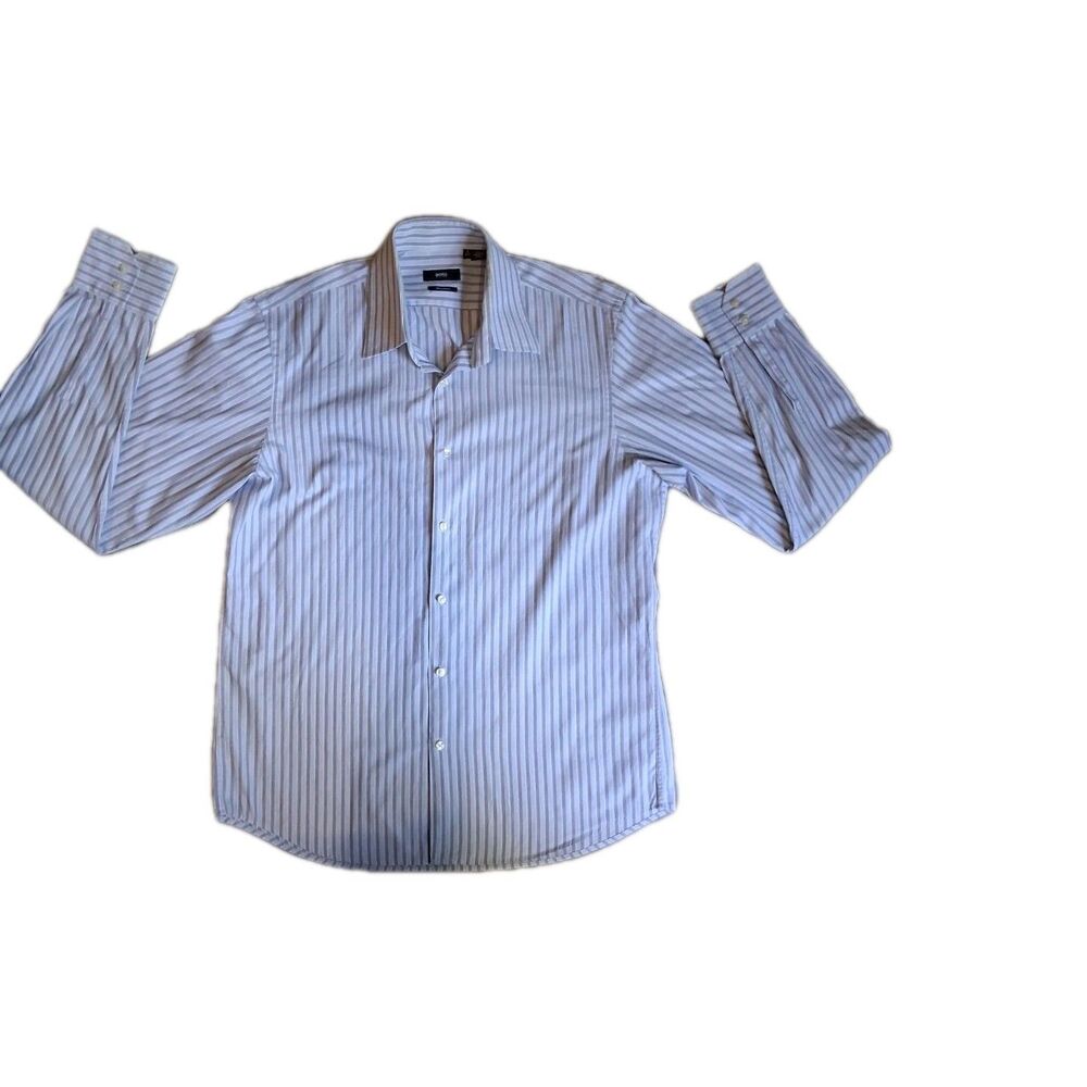 Hugo Boss Multicolor Striped Long Sleeve Button Up Shirt Size 16 36/37